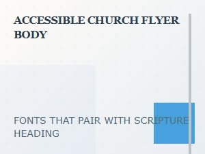 Fonts for Readable Church Flyers and Scripture